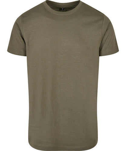 Tryck din logga på T-shirts från Build Your Brand Basic - Anpassa Basic T-Shirt with Crew Neck - Herr i färgen Oliv för företag, föreningar och privatpersoner