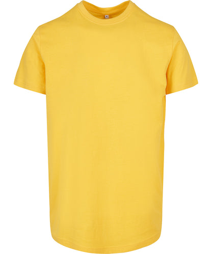 Tryck din logga på T-shirts från Build Your Brand Basic - Anpassa Basic T-Shirt with Crew Neck - Herr i färgen Mellan gul för företag, föreningar och privatpersoner