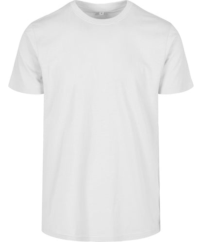 Tryck din logga på T-shirts från Build Your Brand Basic - Anpassa Basic T-Shirt with Crew Neck - Herr i färgen Vit för företag, föreningar och privatpersoner