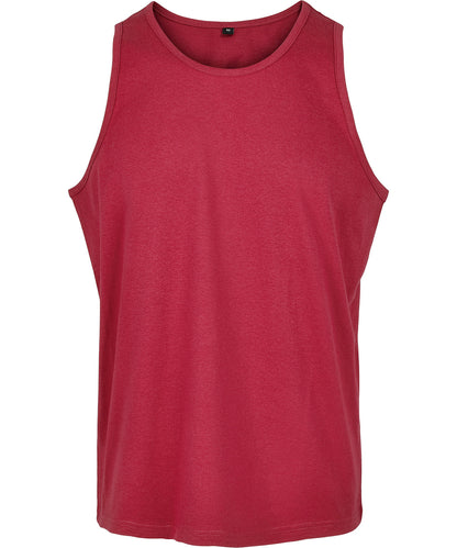 Tryck din logga på Linnen från Build Your Brand Basic - Anpassa Bas tank i färgen Burgundy för företag, föreningar och privatpersoner