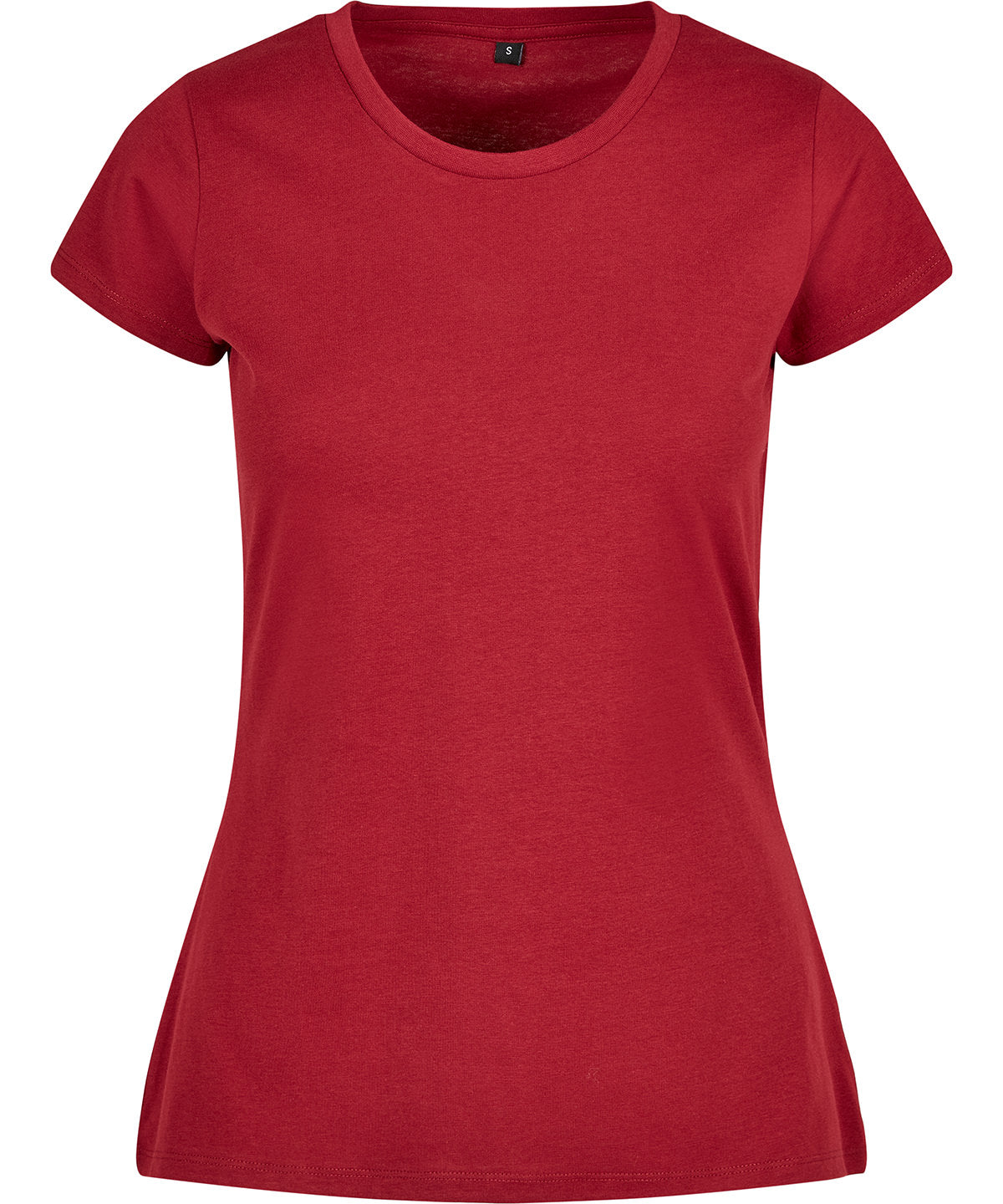 Tryck din logga på T-shirts från Build Your Brand Basic - Anpassa Basic T-Shirt - Dam i färgen Burgundy för företag, föreningar och privatpersoner