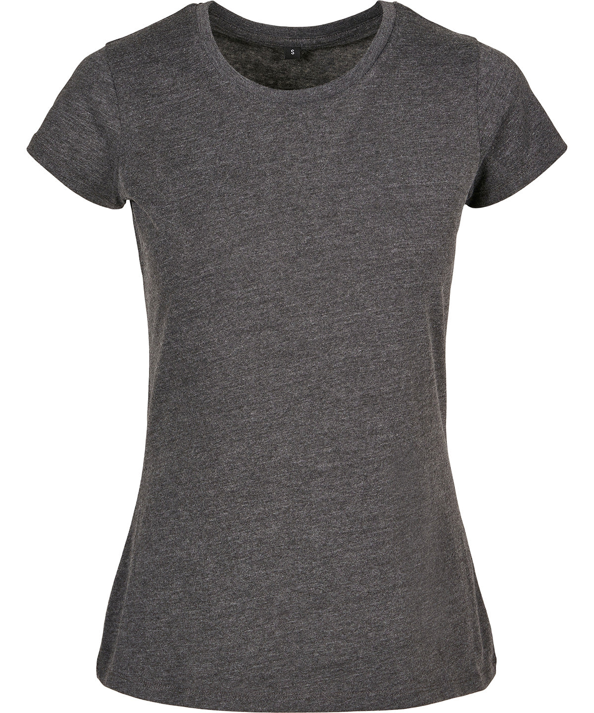 Tryck din logga på T-shirts från Build Your Brand Basic - Anpassa Basic T-Shirt - Dam i färgen Mörkgrå för företag, föreningar och privatpersoner