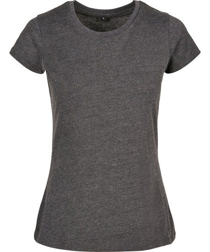 Tryck din logga på T-shirts från Build Your Brand Basic - Anpassa Basic T-Shirt - Dam i färgen Mörkgrå för företag, föreningar och privatpersoner