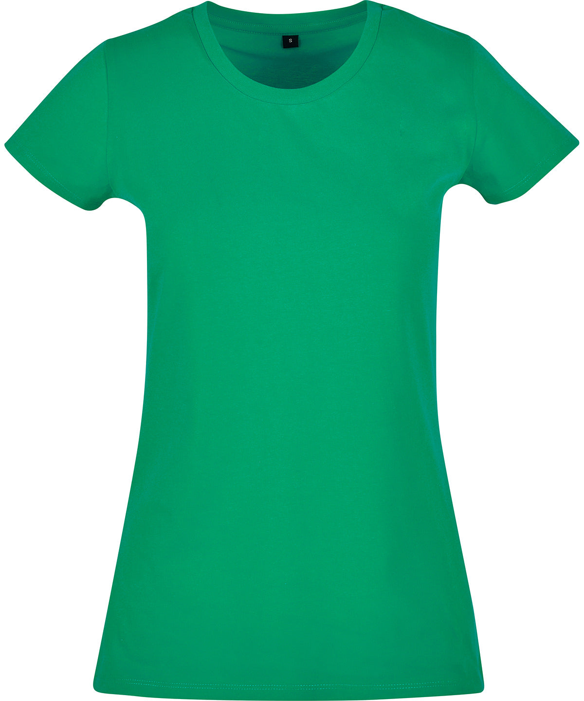Tryck din logga på T-shirts från Build Your Brand Basic - Anpassa Basic T-Shirt - Dam i färgen Mellan grön för företag, föreningar och privatpersoner