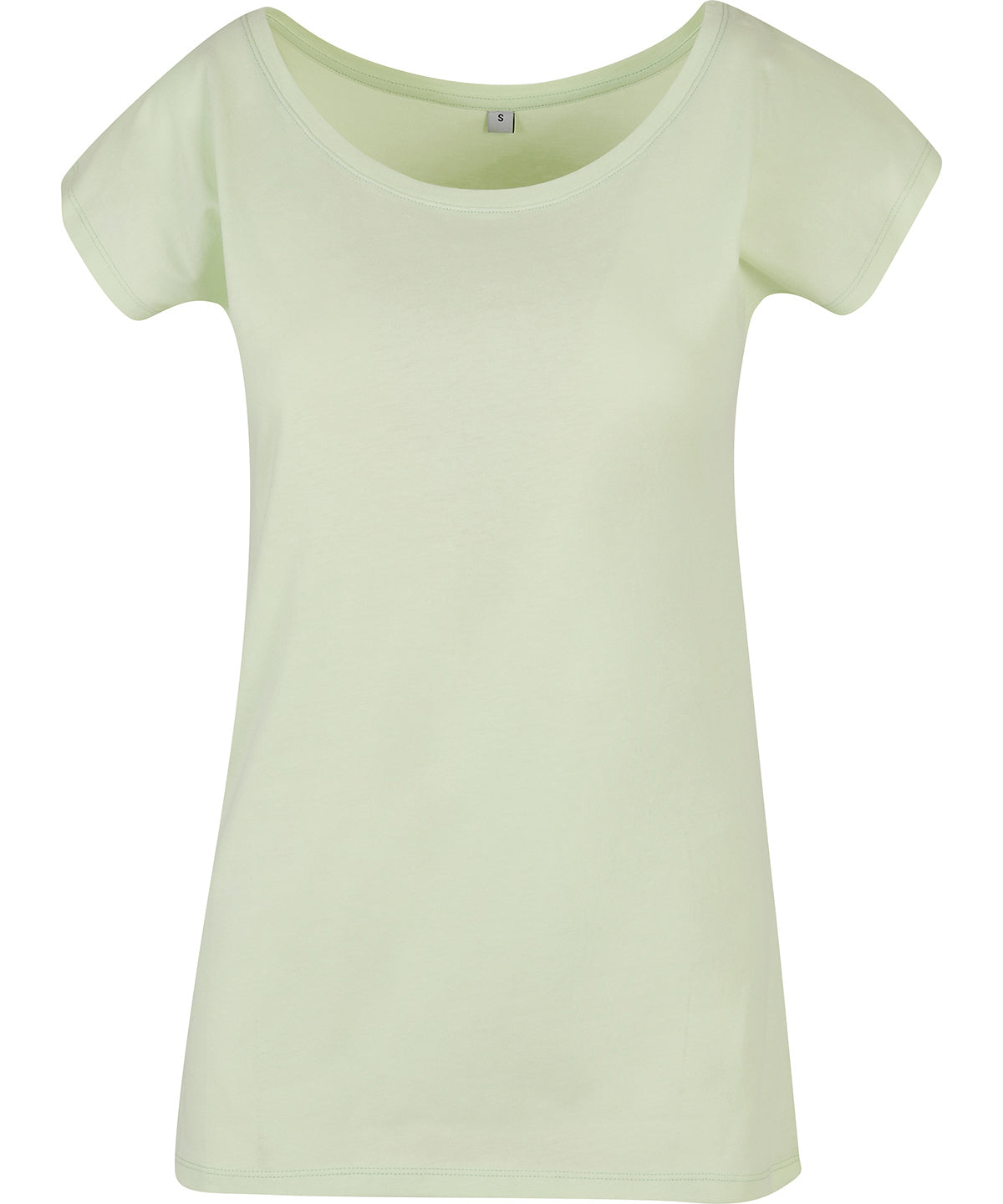 Tryck din logga på T-shirts från Build Your Brand Basic - Anpassa Basic T-Shirt - Dam i färgen Mint för företag, föreningar och privatpersoner