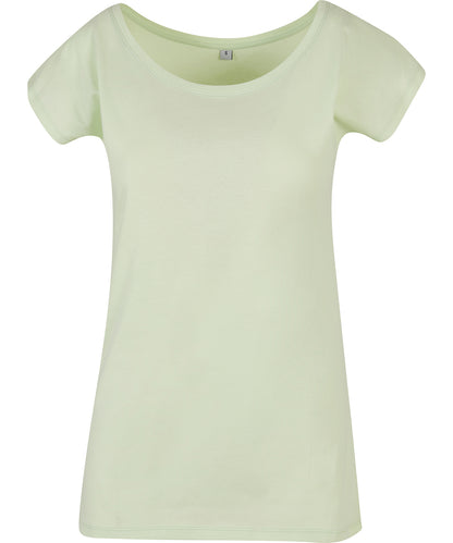 Tryck din logga på T-shirts från Build Your Brand Basic - Anpassa Basic T-Shirt - Dam i färgen Mint för företag, föreningar och privatpersoner