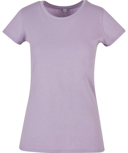 Tryck din logga på T-shirts från Build Your Brand Basic - Anpassa Basic T-Shirt - Dam i färgen Ljus lila för företag, föreningar och privatpersoner
