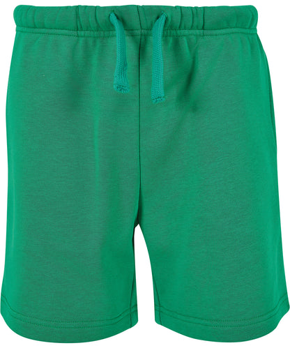 Tryck din logga på Shorts från Build Your Brand Basic - Anpassa Bas sweatshorts för barn i färgen Mellan grön för företag, föreningar och privatpersoner