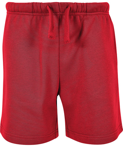 Tryck din logga på Shorts från Build Your Brand Basic - Anpassa Bas sweatshorts för barn i färgen Mellan röd för företag, föreningar och privatpersoner