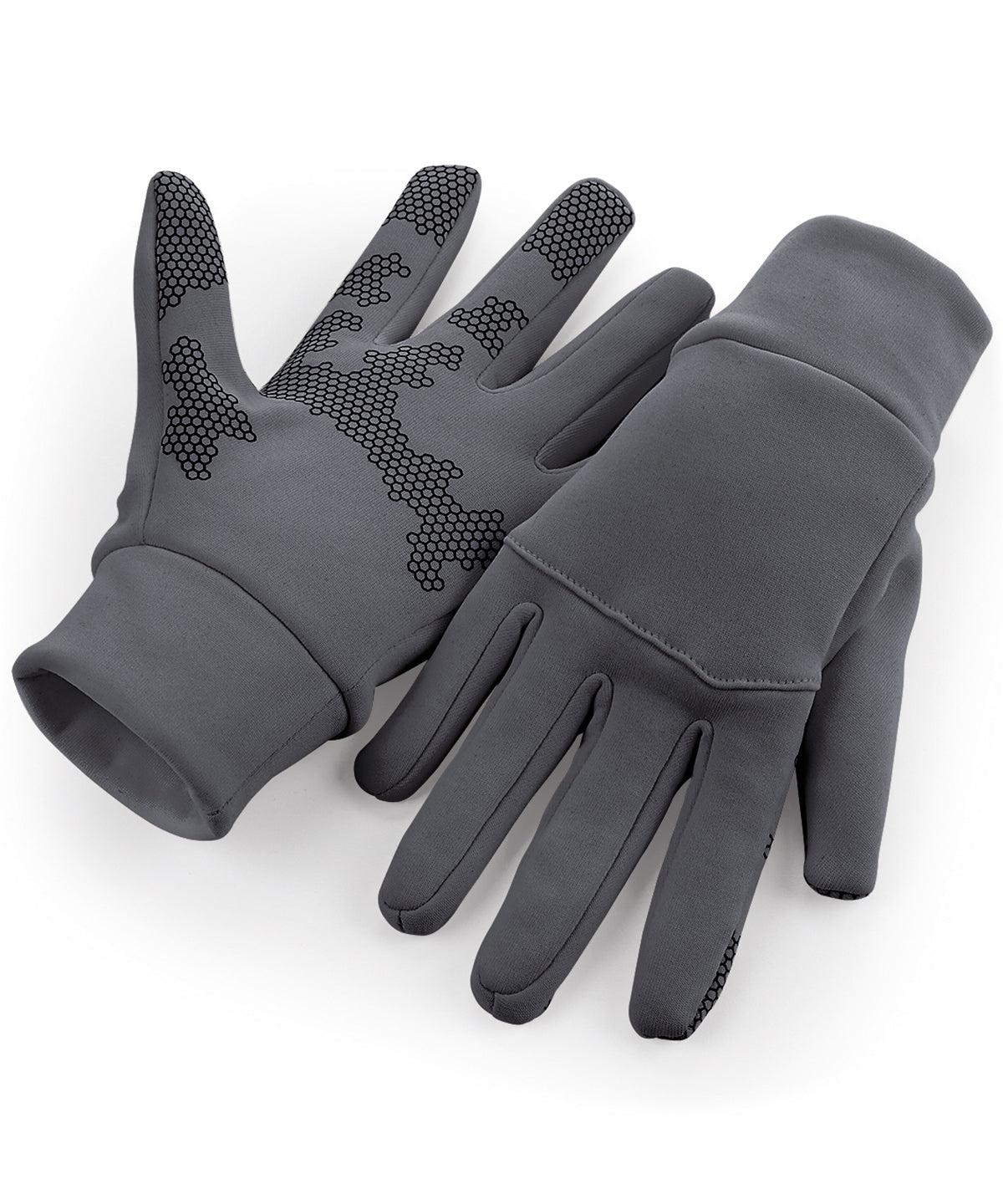 Tryck din logga på Handskar från Beechfield - Anpassa Softshell handskar för sport och teknik i färgen Mörkgrå för företag, föreningar och privatpersoner