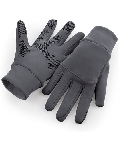Tryck din logga på Handskar från Beechfield - Anpassa Softshell handskar för sport och teknik i färgen Mörkgrå för företag, föreningar och privatpersoner