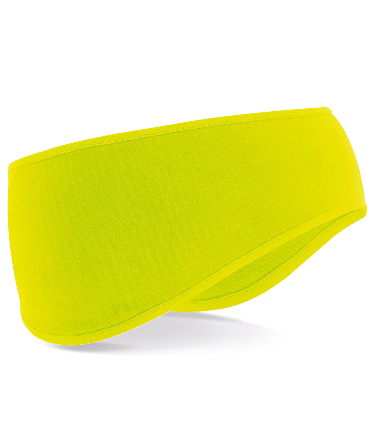 Tryck din logga på Pannband från Beechfield - Anpassa Softshell huvudband med sportteknologi i färgen Neon gul One Size för företag, föreningar och privatpersoner