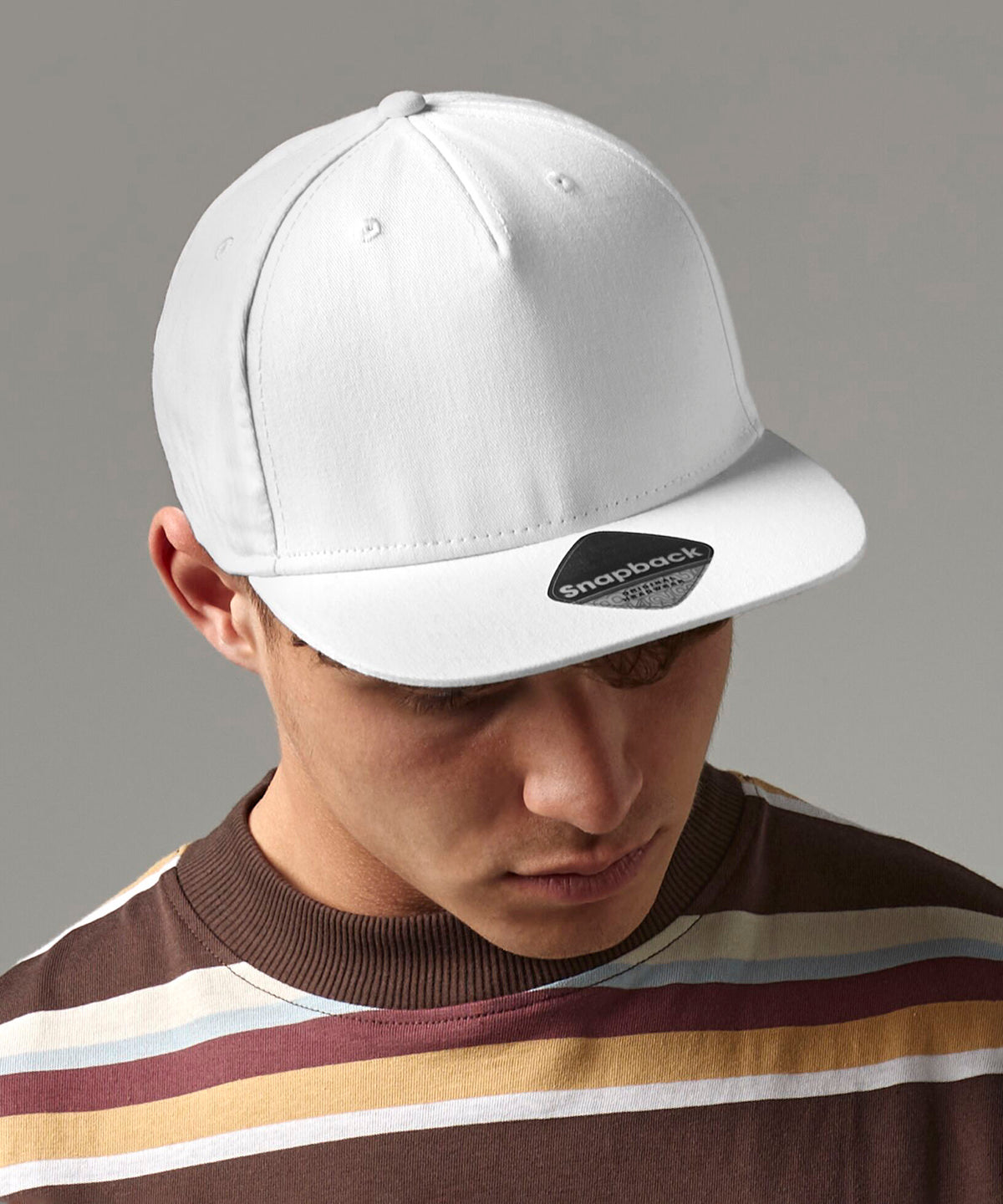 Tryck din logga på Kepsar från Beechfield - Anpassa 5-panel snapback rappare keps i färgen för företag, föreningar och privatpersoner