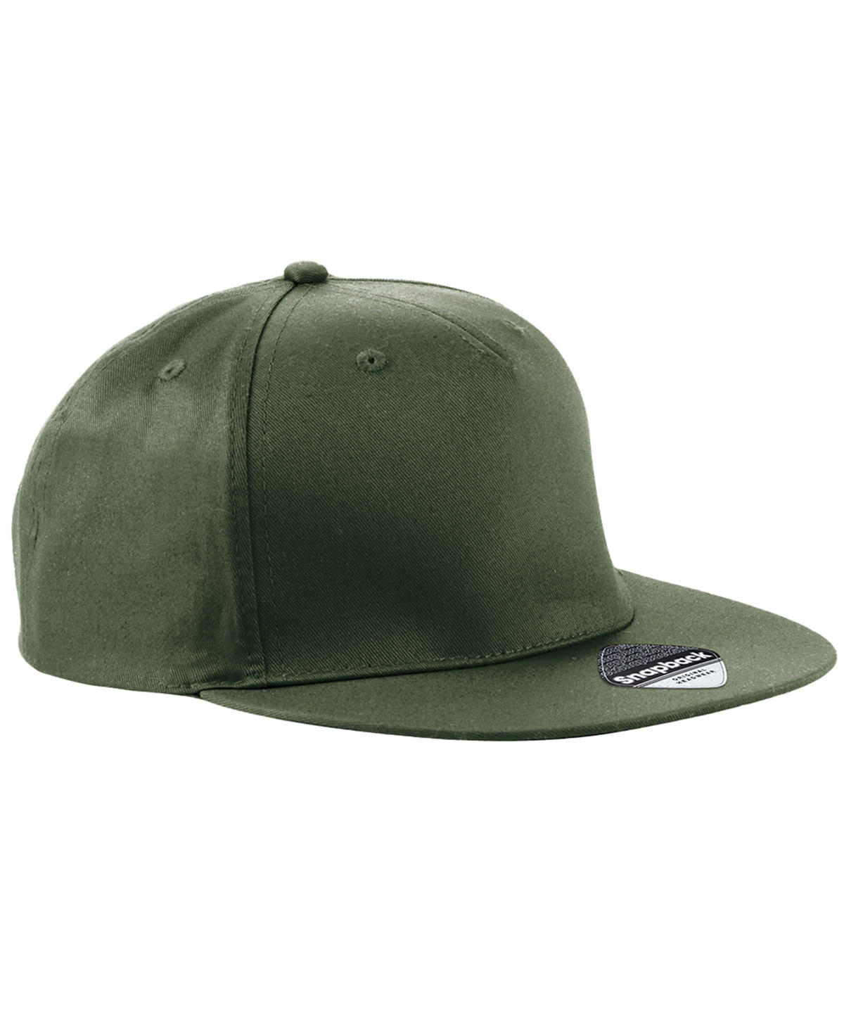 Tryck din logga på Kepsar från Beechfield - Anpassa 5-panel snapback rappare keps i färgen Oliv One Size för företag, föreningar och privatpersoner