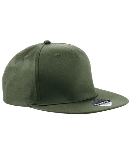 Tryck din logga på Kepsar från Beechfield - Anpassa 5-panel snapback rappare keps i färgen Oliv One Size för företag, föreningar och privatpersoner