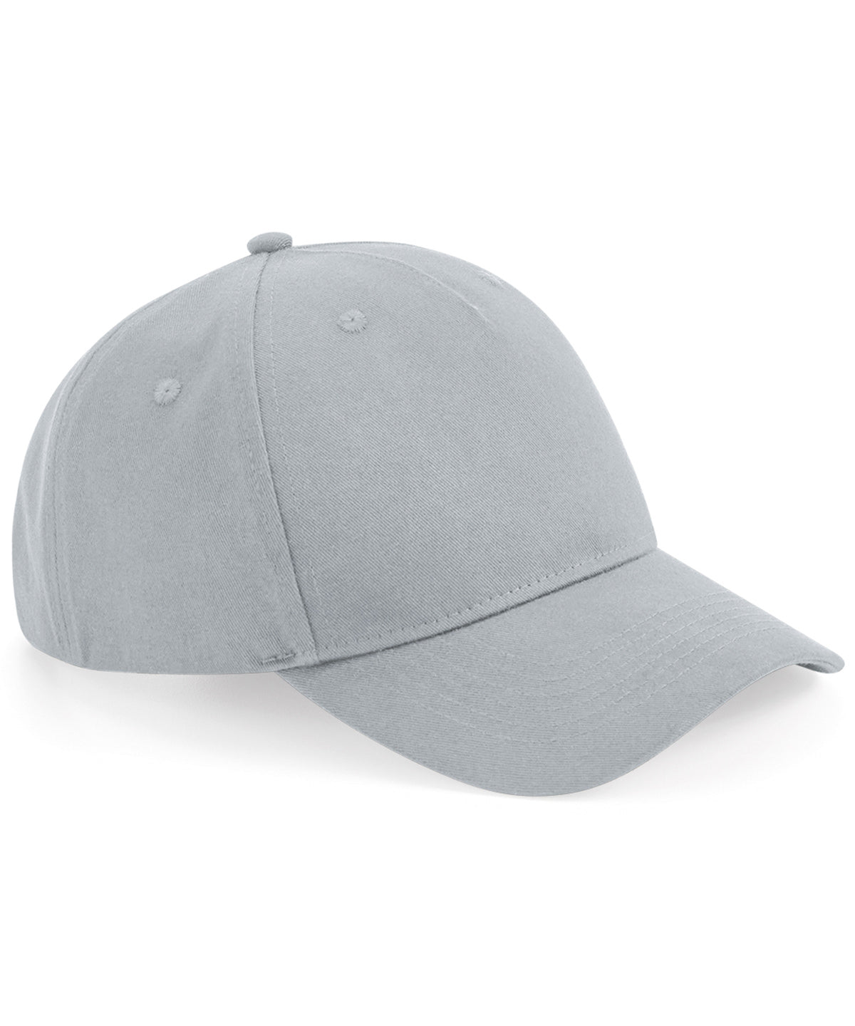 Tryck din logga på Kepsar från Beechfield - Anpassa 5-panel keps i ekologisk bomull i färgen Ljusgrå One Size för företag, föreningar och privatpersoner