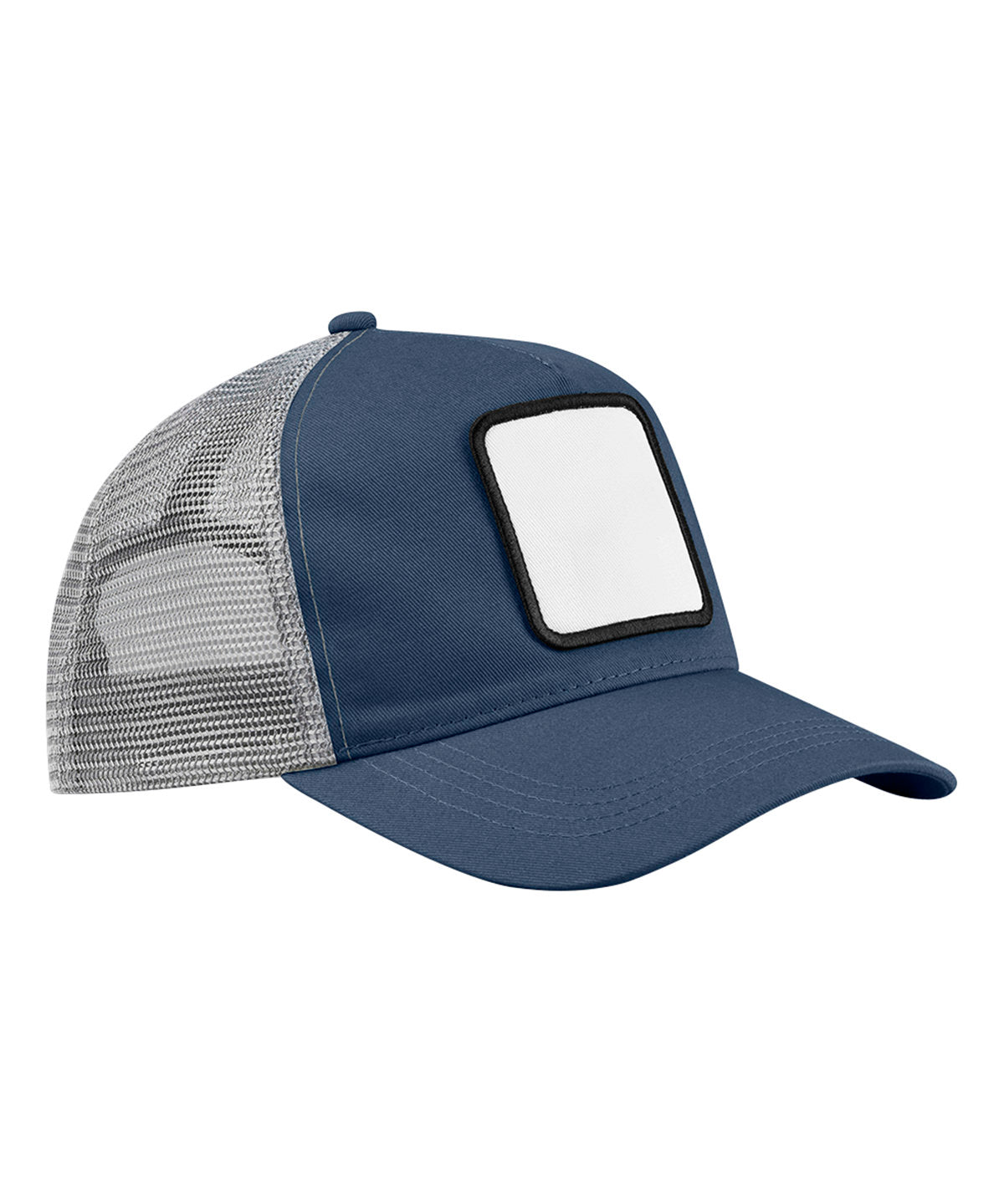 Tryck din logga på Kepsar från Beechfield - Anpassa Applikations patch 5-panel trucker i färgen Mörkblå One Size för företag, föreningar och privatpersoner
