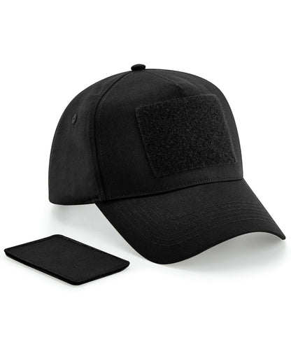 Tryck din logga på Kepsar från Beechfield - Anpassa Avtagbar patch 5-panel keps i färgen Svart One Size för företag, föreningar och privatpersoner