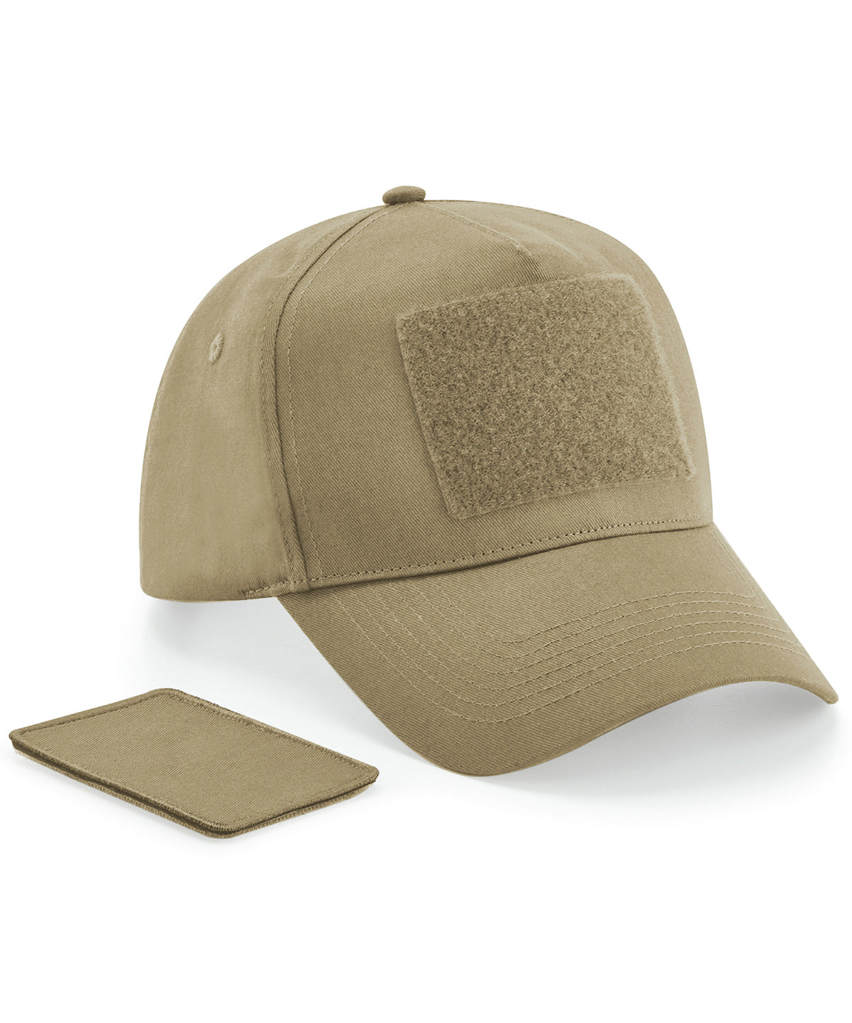 Tryck din logga på Kepsar från Beechfield - Anpassa Avtagbar patch 5-panel keps i färgen Naturligt One Size för företag, föreningar och privatpersoner