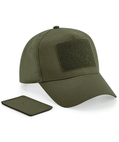 Tryck din logga på Kepsar från Beechfield - Anpassa Avtagbar patch 5-panel keps i färgen Mörkgrön One Size för företag, föreningar och privatpersoner