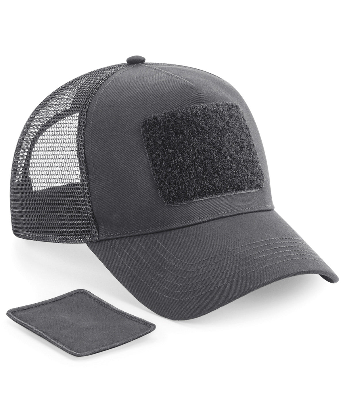 Tryck din logga på Kepsar från Beechfield - Anpassa Trucker med snapback och lapp i färgen Mörkgrå One Size för företag, föreningar och privatpersoner