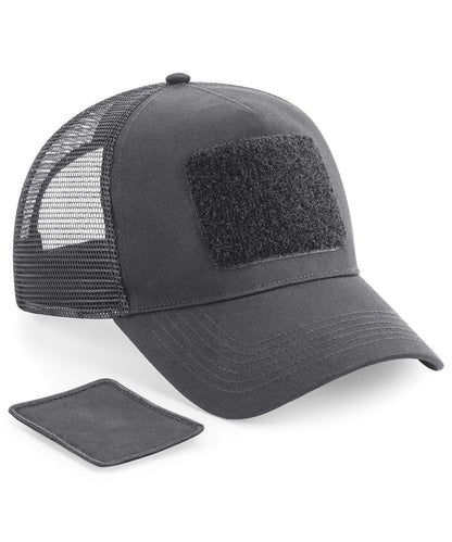 Tryck din logga på Kepsar från Beechfield - Anpassa Trucker med snapback och lapp i färgen Mörkgrå One Size för företag, föreningar och privatpersoner