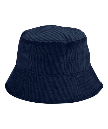 Tryck din logga på Hattar från Beechfield - Anpassa EarthAware ekologisk cord bucket hat i färgen Marinblå för företag, föreningar och privatpersoner
