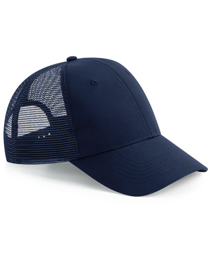 Tryck din logga på Kepsar från Beechfield - Anpassa Återvunnen urbanwear 6-panel snapback trucker i färgen Marinblå One Size för företag, föreningar och privatpersoner
