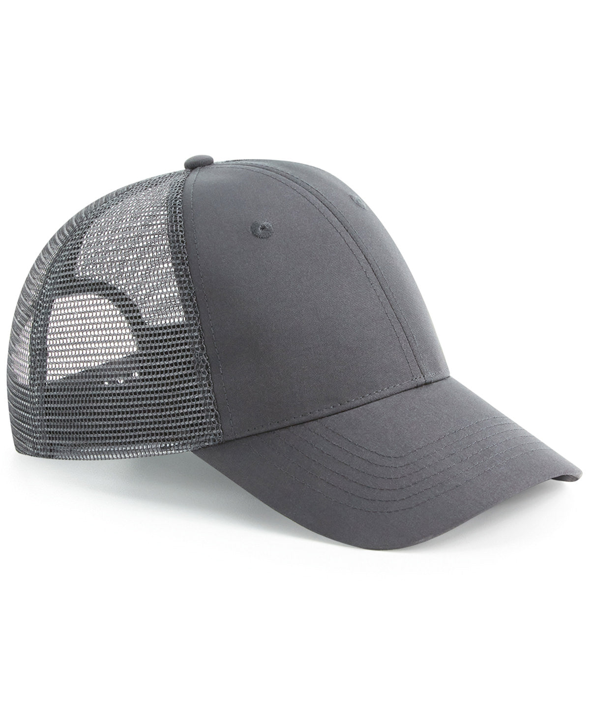 Tryck din logga på Kepsar från Beechfield - Anpassa Återvunnen urbanwear 6-panel snapback trucker i färgen Mörkgrå One Size för företag, föreningar och privatpersoner