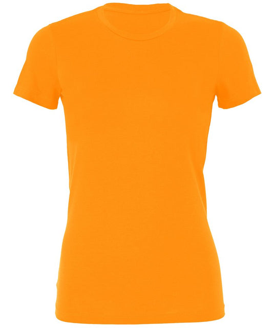 Tryck din logga på T-shirts från Bella Canvas - Anpassa Sheer Mini Rib Crewneck T-Shirt i färgen Mellan Orange för företag, föreningar och privatpersoner