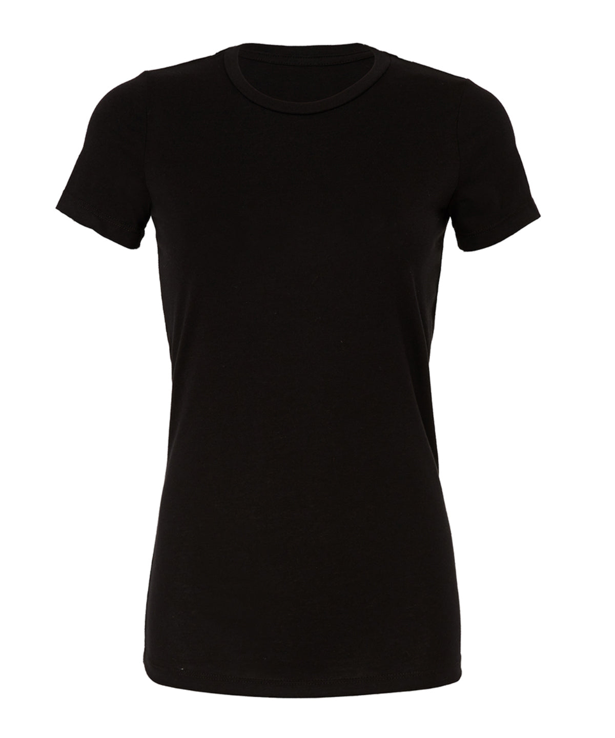 Tryck din logga på T-shirts från Bella Canvas - Anpassa Favorite Tee - Dam i färgen Svart för företag, föreningar och privatpersoner