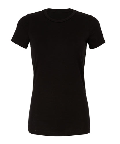 Tryck din logga på T-shirts från Bella Canvas - Anpassa Favorite Tee - Dam i färgen Svart för företag, föreningar och privatpersoner