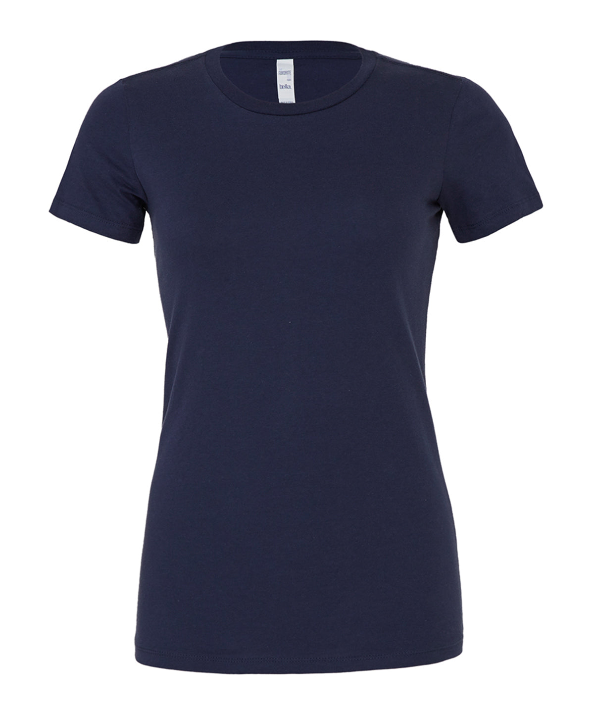 Tryck din logga på T-shirts från Bella Canvas - Anpassa Favorite Tee - Dam i färgen Marinblå för företag, föreningar och privatpersoner