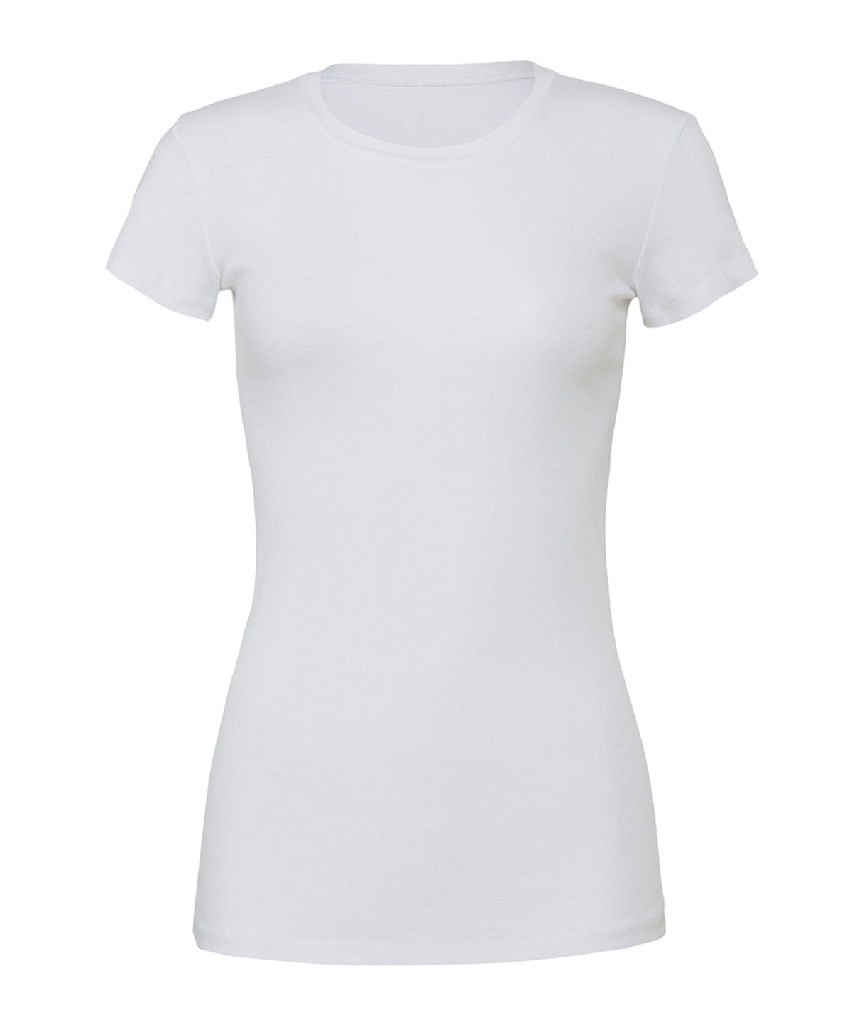 Tryck din logga på T-shirts från Bella Canvas - Anpassa Favorite Tee - Dam i färgen Vit för företag, föreningar och privatpersoner
