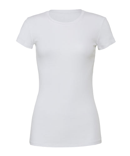 Tryck din logga på T-shirts från Bella Canvas - Anpassa Favorite Tee - Dam i färgen Vit för företag, föreningar och privatpersoner
