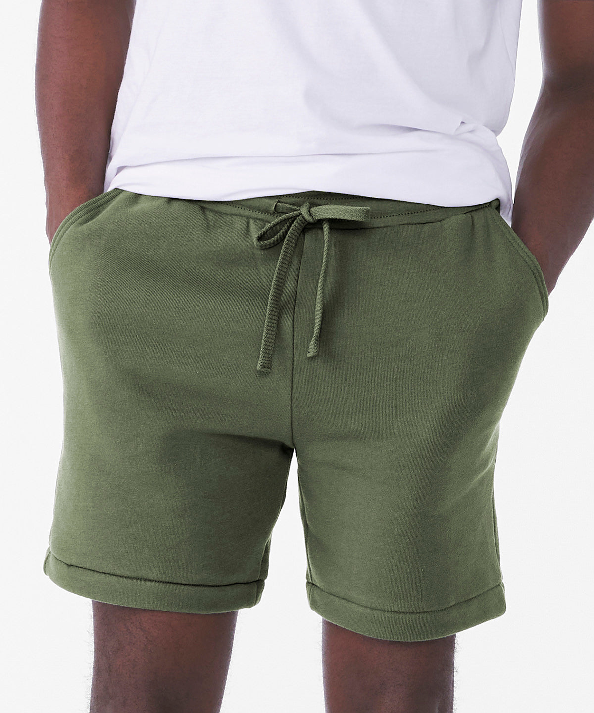 Tryck din logga på Shorts från Bella Canvas - Anpassa Sweatshorts i svampfleece för unisex i färgen för företag, föreningar och privatpersoner