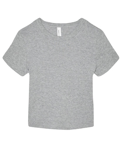 Tryck din logga på T-shirts från Bella Canvas - Anpassa Micro Rib Baby Tee - Dam i färgen Ljunggrå för företag, föreningar och privatpersoner