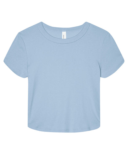 Tryck din logga på T-shirts från Bella Canvas - Anpassa Micro Rib Baby Tee - Dam i färgen Ljusblå för företag, föreningar och privatpersoner