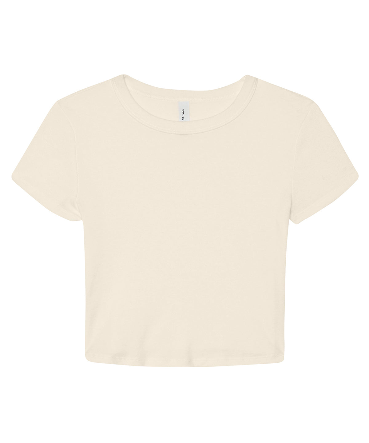 Tryck din logga på T-shirts från Bella Canvas - Anpassa Micro Rib Baby Tee - Dam i färgen Naturligt för företag, föreningar och privatpersoner