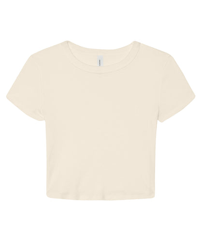 Tryck din logga på T-shirts från Bella Canvas - Anpassa Micro Rib Baby Tee - Dam i färgen Naturligt för företag, föreningar och privatpersoner