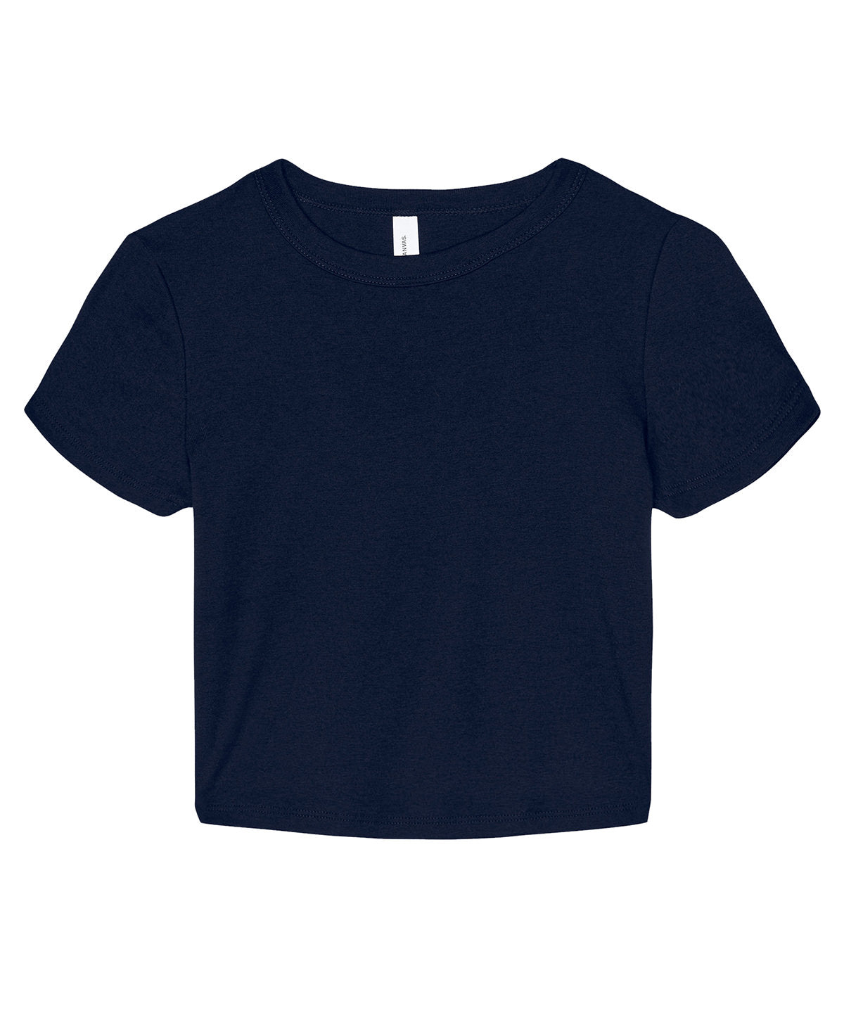 Tryck din logga på T-shirts från Bella Canvas - Anpassa Micro Rib Baby Tee - Dam i färgen Marinblå för företag, föreningar och privatpersoner