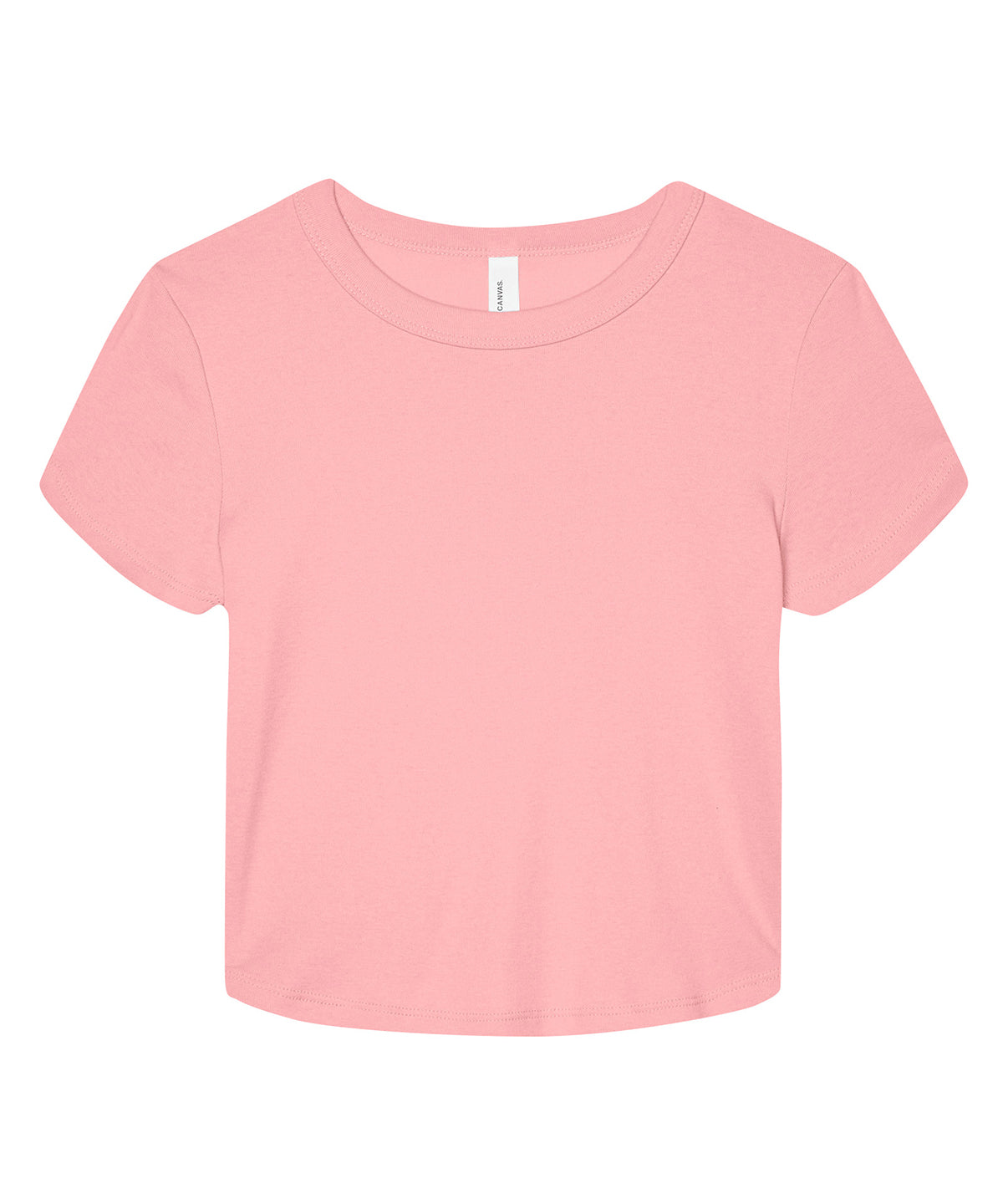 Tryck din logga på T-shirts från Bella Canvas - Anpassa Micro Rib Baby Tee - Dam i färgen Mellanrosa för företag, föreningar och privatpersoner
