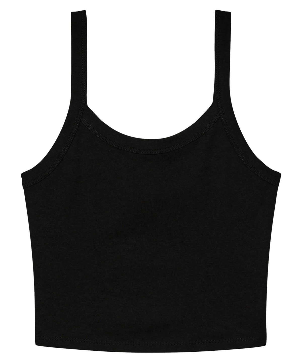 Tryck din logga på Linnen från Bella Canvas - Anpassa Dam micro rib tank med spagettiband i färgen Svart för företag, föreningar och privatpersoner