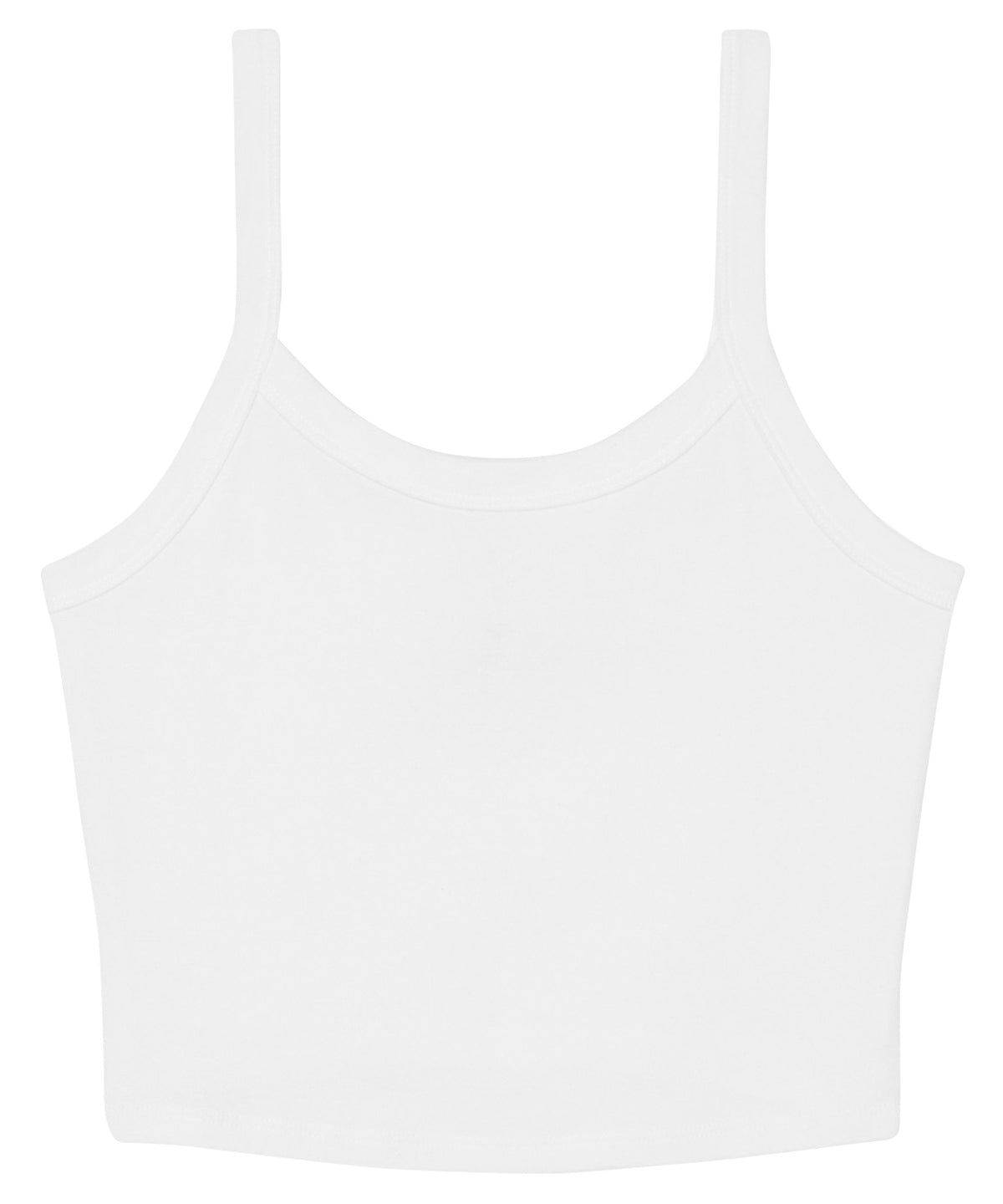 Tryck din logga på Linnen från Bella Canvas - Anpassa Dam micro rib tank med spagettiband i färgen Vit för företag, föreningar och privatpersoner