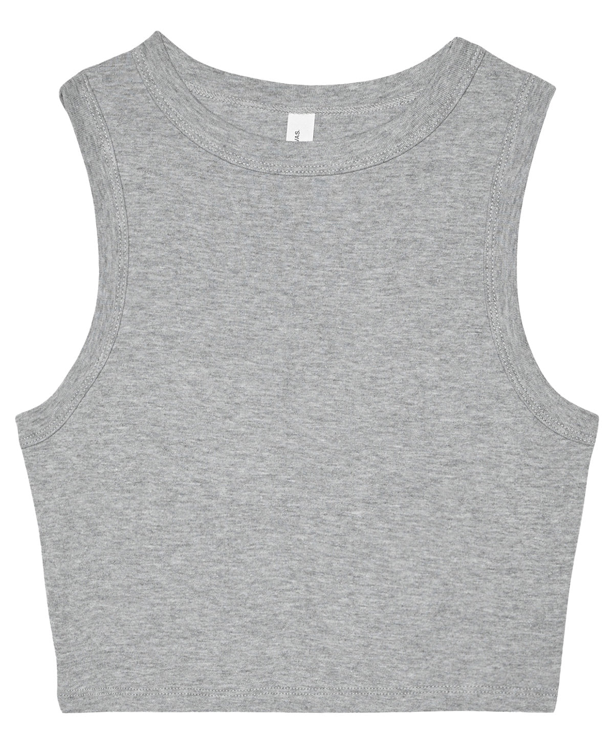 Tryck din logga på Linnen från Bella Canvas - Anpassa Dam micro rib muskel crop tank i färgen Ljunggrå för företag, föreningar och privatpersoner