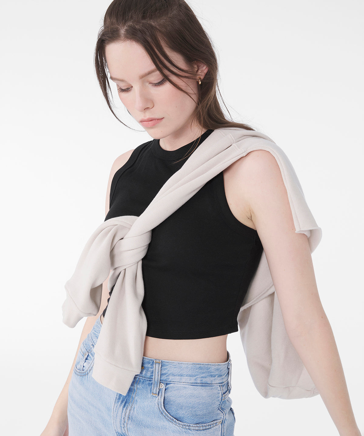Tryck din logga på Linnen från Bella Canvas - Anpassa Dam micro rib muskel crop tank i färgen för företag, föreningar och privatpersoner