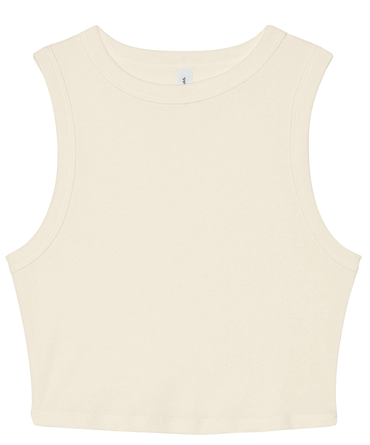 Tryck din logga på Linnen från Bella Canvas - Anpassa Dam micro rib muskel crop tank i färgen Naturligt för företag, föreningar och privatpersoner