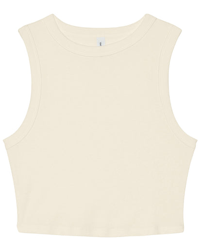Tryck din logga på Linnen från Bella Canvas - Anpassa Dam micro rib muskel crop tank i färgen Naturligt för företag, föreningar och privatpersoner