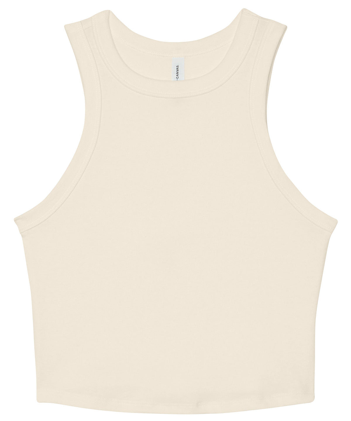 Tryck din logga på Linnen från Bella Canvas - Anpassa Dam micro rib racer tank i färgen Naturligt för företag, föreningar och privatpersoner