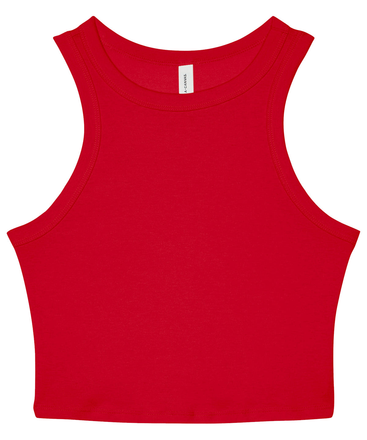 Tryck din logga på Linnen från Bella Canvas - Anpassa Dam micro rib racer tank i färgen Mellan röd för företag, föreningar och privatpersoner